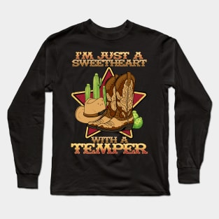 I'm Just A Sweetheart With A Temper I Equestrian Long Sleeve T-Shirt